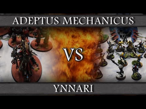 Warhammer 40k 8th Edition Battle Report   Adeptus Mechanicus Vs  Ynnari   2000 Points