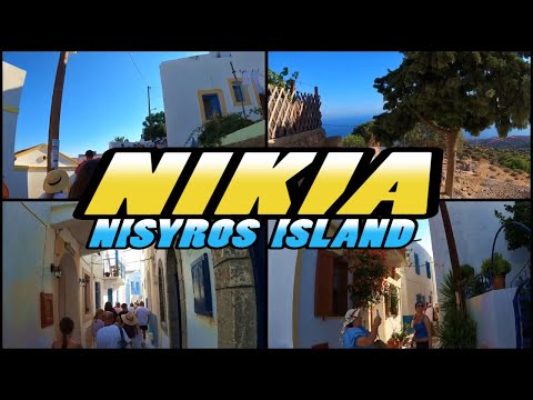 NIKIA Village Walking Tour - Nisyros Island - Greece (4k)