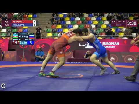 Qualif GR - 87 kg: I. ABBASOV (AZE) v. G. KHALILOV (RUS)