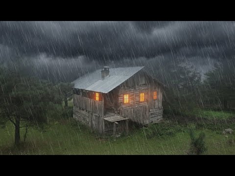 överlever det kalla höstregnet och dimman i en övergiven jaktstuga