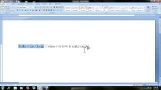 Microsoft word shortcut keys : How to make typed text matter in capital