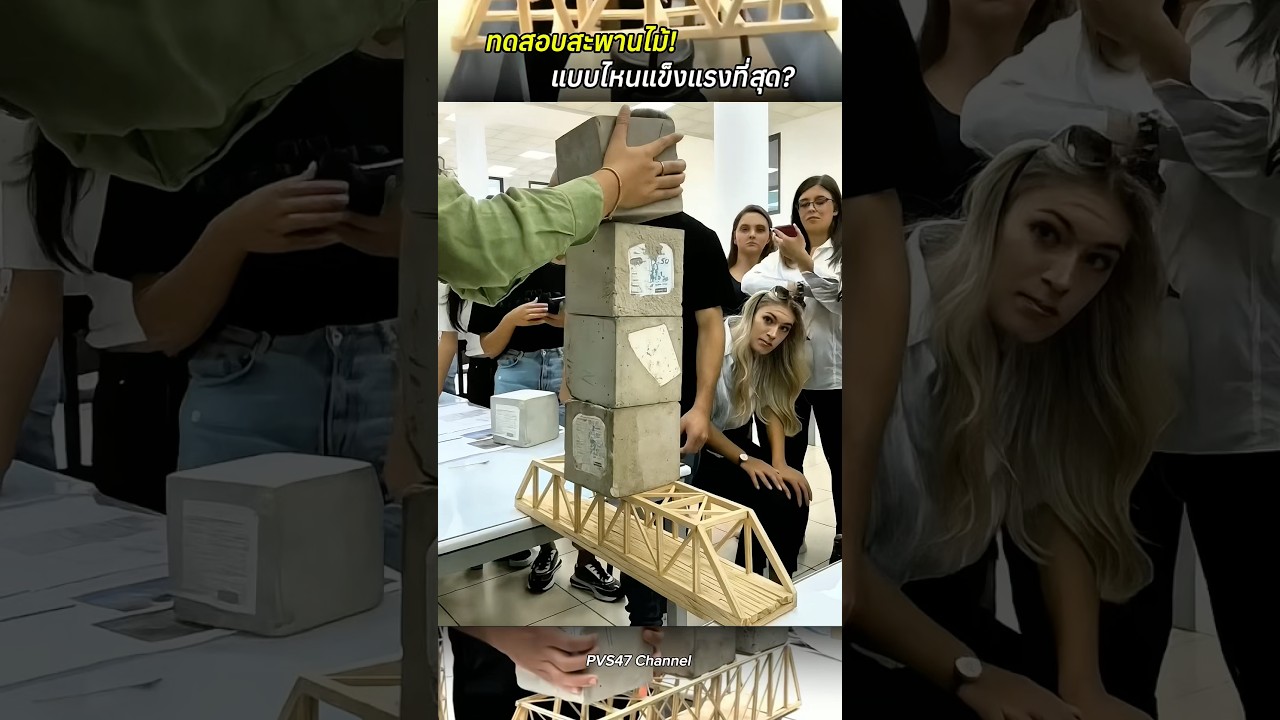 ทดสอบสะพานไม้! แบบไหนแข็งแรงที่สุด? #สาระความรู้ #ทดสอบสะพานไม้ #เรียนรู้ #shortvideo