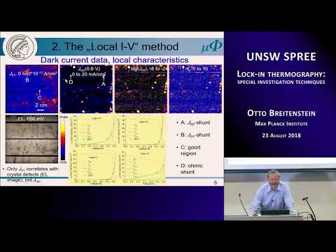UNSW SPREE 201808-23 Otto Breitenstein - Lock-in thermography - special investigation techniques