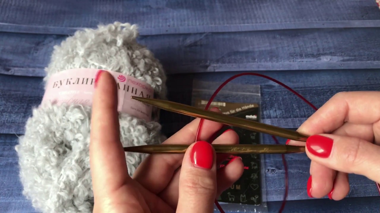 19. Готовый СНУД спицами из буклированной пряжи Пехорка.