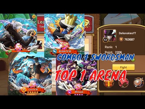 LAW NW NEW COMBO, COMBO 4 SWORDSMAN AUTO TOP 1 ARENA TOO OP - EPIC TREASURE / OCEAN SAGA