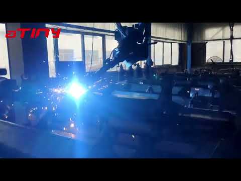 Welding Axles with Crobotp Robot Equipped with ATINY Weld Seam Tracking Sensor