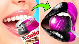 PINK VS BLACK FOOD CHALLENGE 🩷🖤 Good vs Bad One Colored 😍 Wednesday vs Enid By 123 GO! TRENDS
