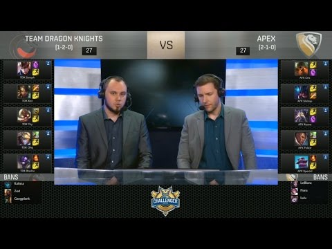 TDK vs APX Highlights Game 1 - Team Dragon Knights vs Apex - 2016 NA Challenger Spring