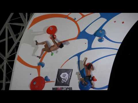 Jan Hojer and Chris Sharma's 2nd climb at Psicobloc Masters 2016 (seeding round)