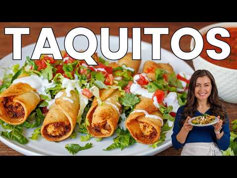 Crispy Chicken Taquitos - Easy Skillet Recipe