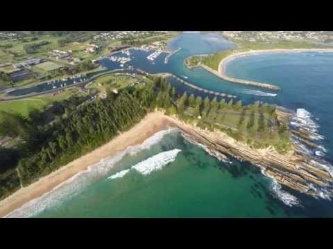 Drone captured seascape of Bermagui
