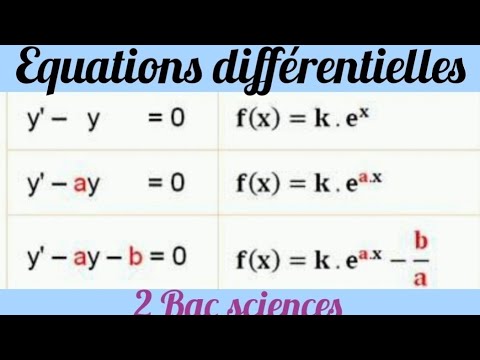 Les équations différentielles. Séance 1. 2 Bac