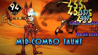 [Robo-Fortune] Mid-Combo Taunt in 94-hit Combo [Skullgirls Mobile]