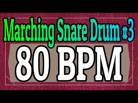 80 BPM - Marching Snare Drum Rock #3 - 4/4 Straight Rock Drum Track - Metronome - Drum Beat