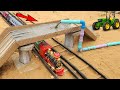 DIY Tractor Mini Concrete Bridge Over Railway Track Concrete Batching Plant Science Project