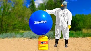 DIY Fanta and Mentos vs Giant Balloons with Popular Sodas!