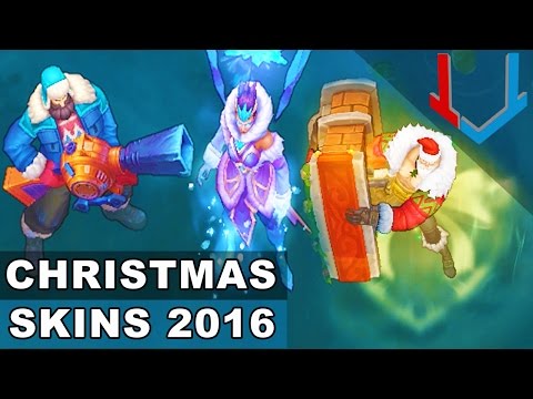 All Christmas Skins 2016: Santa Braum, Snow Day Graves, Winter Wonder Karma (League of Legends)