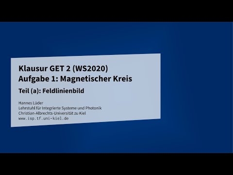Klausuraufgabe Magnetischer Kreis: Feldlinienbild [GET 2, WS2020, A1 (a)]