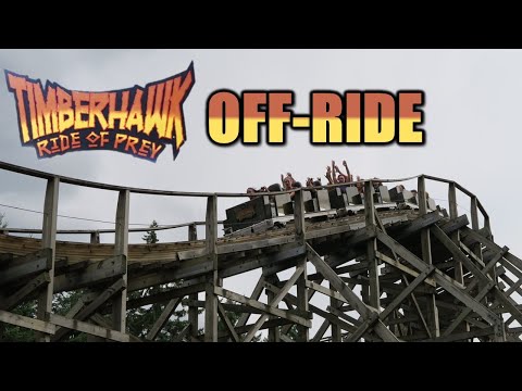 Off-ride footage of a Timberhawk: Ride of Prey train