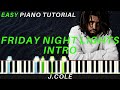 J. Cole - Friday Night Lights Intro | Piano Tutorial | Instrumental Piano Cover