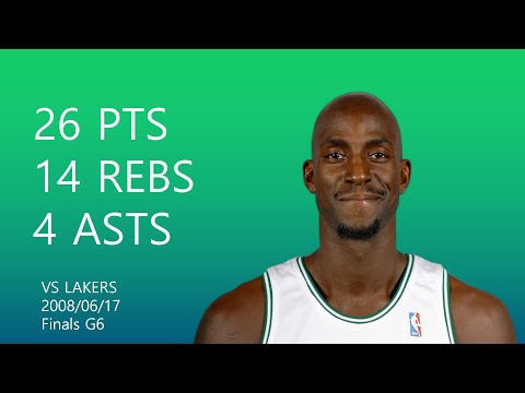 Kevin Garnett | 26 pts,14 rebs,4 asts,3 stls | June 17,2008 | vs LAL,Finals G6