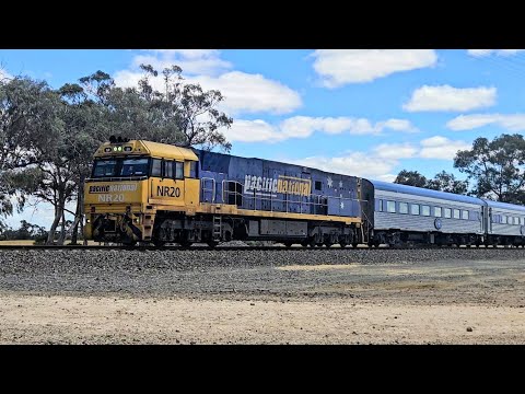 5AM8 up JBRE The Overland (NR20, 7V), Adelaide to Melbourne, 1320, 20/11/25, Dimboola West VIC 
