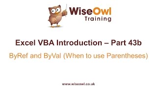 Download the video "Excel VBA Introduction Part 43.2 - ByRef and ByVal (When to use Parentheses)"