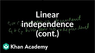 More on linear independence