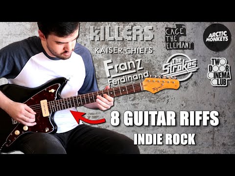 8 Fun to Play INDIE ROCK Guitar Riffs/Parts