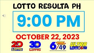 9 PM LOTTO RESULT TODAY OCTOBER 22, 2023