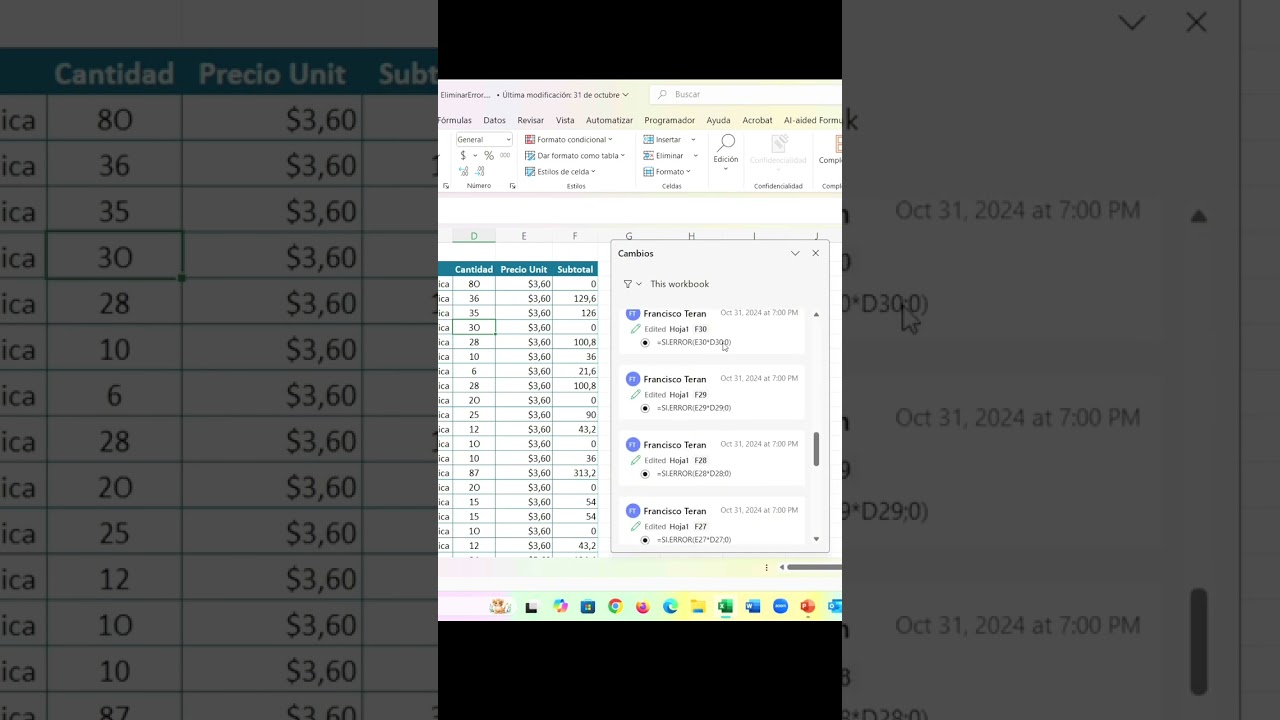 Cómo detectar todos los cambios que se hicieron en un archivo de Excel en forma detallada…