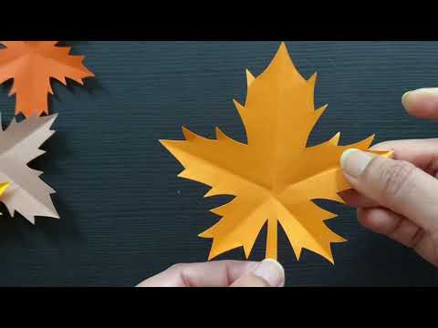 How To Make Maple Leaves With Paper | Autumn Leaves DIY | Fall Leaf From Paper | Maple Leaf Cutting