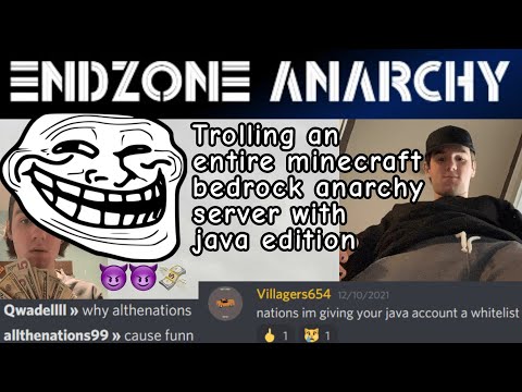Trolling an entire minecraft bedrock anarchy server with java edition