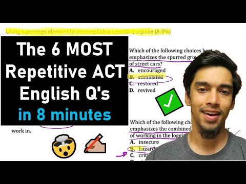 The 6 Most Repetitive ACT® ENGLISH Question Types (with example breakdowns!) in 8 minutes!