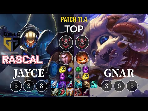 GEN Rascal Jayce vs Gnar Top - KR Patch 11.4