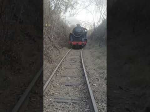 Trem passando por corte entre as estações de Pirpirituba e Cacimbas PB,reprodução por IA.