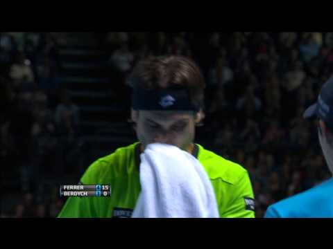 Tennis Highlight: David Ferrer's Hot Shot Against Tomas Berdych in London