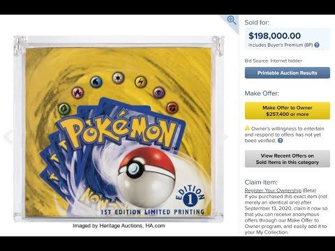 $198,000 Pokemon 1st Edition Base Box - Price Relativity - Cheaper Options