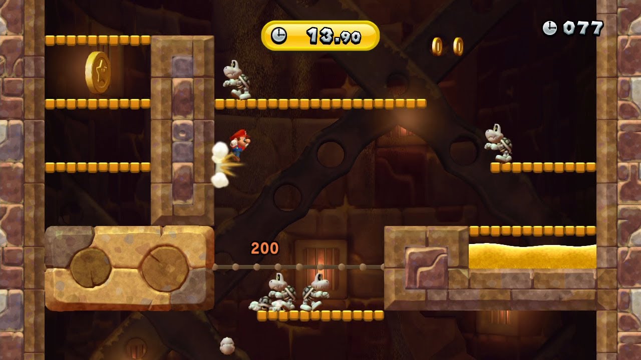 マリオU 「ふしぎな石のとりでを かけ上がれ！」 無駄なき超速プレイ！