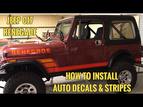 Jeep CJ7 Renegade decal installation.