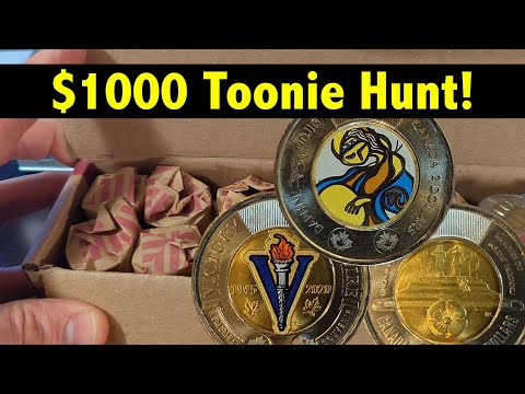 $1,000 Coin Hunt - Canadian Toonies! Colour Coins, Low-Mint, Errors and a Variety all in One Box!