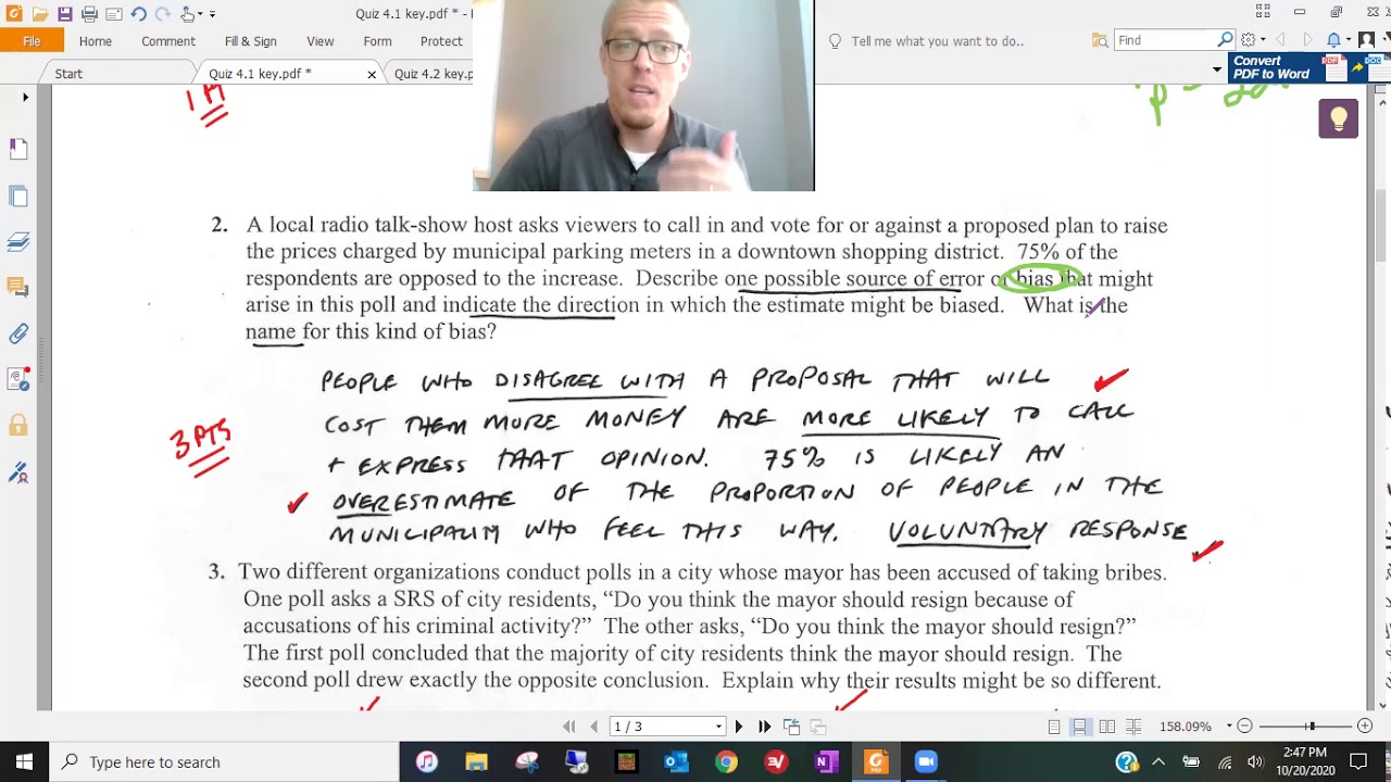 AP Statistics Quiz 4 1 overview