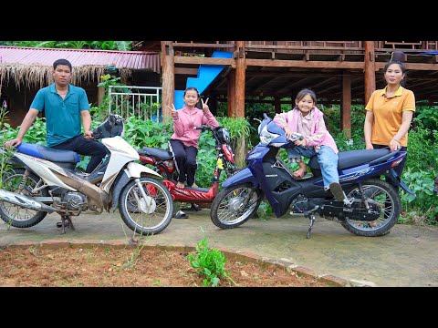 Buy a New Motorcycle and Celebrate Mid-Autumn Festival with Family with Daughter | Family Farm 