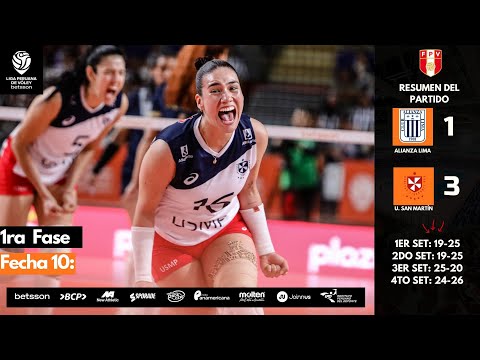 Liga Peruana de Vóley Betsson - 1ra /Fecha 10: #alianzalima 1-3 #universidadsanmartin