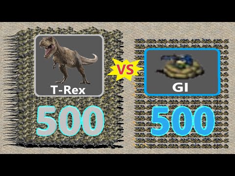 T-rex vs Deployed Gi - Red Alert 2