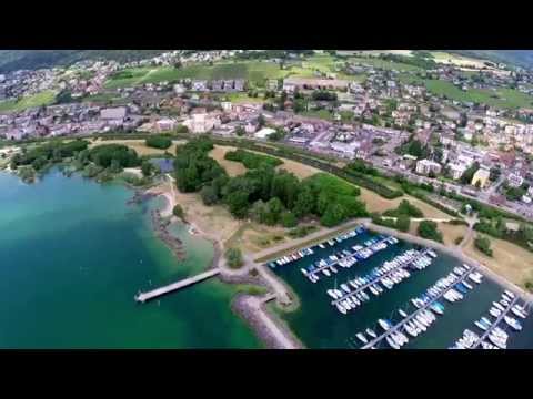 Flying along the vibrant shores of Lake Neuchâtel