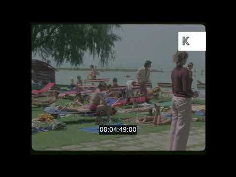 1970s Hungary, People Sunbathing By Lake Balaton, 35mm
