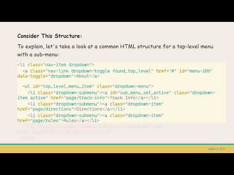 How to Set an Active Class on the Top-Level Menu Item from a Sub-Menu Page