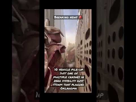 Multiple crashes in zero visibility dust storm that plagued Oklahoma #shorts # #cdl #viral