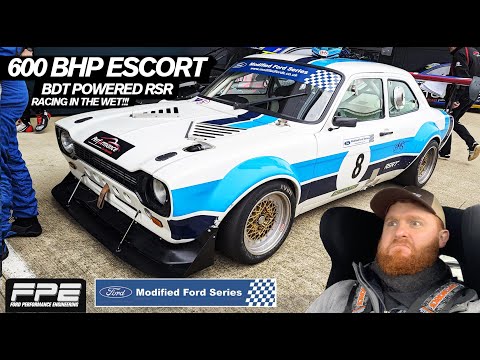 SAVAGE SPACEFRAMED Mk1 Escort struggles for traction in the wet!!!